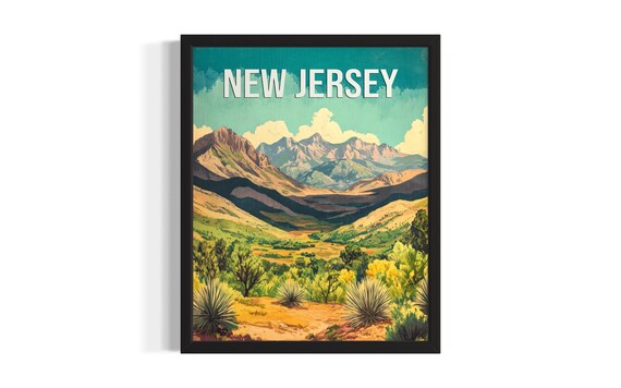 New Mexico Mountains States Poster Art Print Living Room Wall Original Painting Artwork Decor