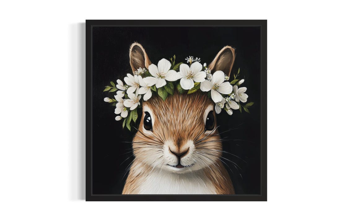 Squirrel Nursery Animal Poster Art Print Living Room Wall Original Painting Artwork Decor