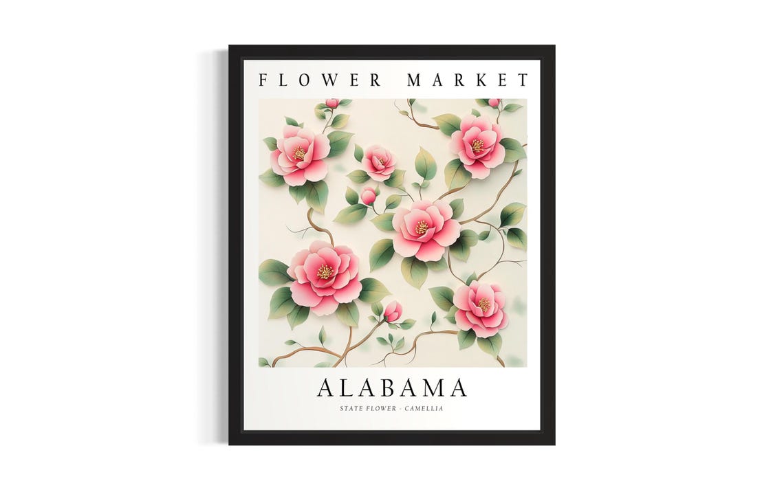 June Birth Flower Red Rose Flower Market Style Wall Decor Poster