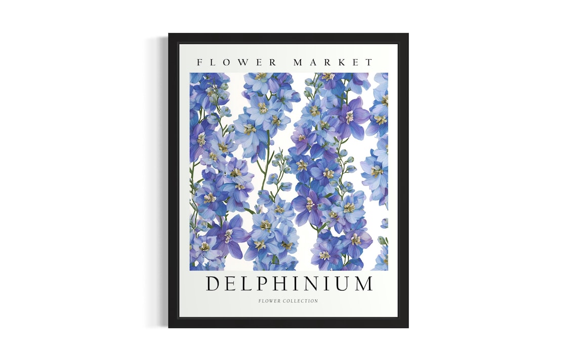 Flower Market Delphinium Bloom Art 3D Paper Flower Collection Poster
