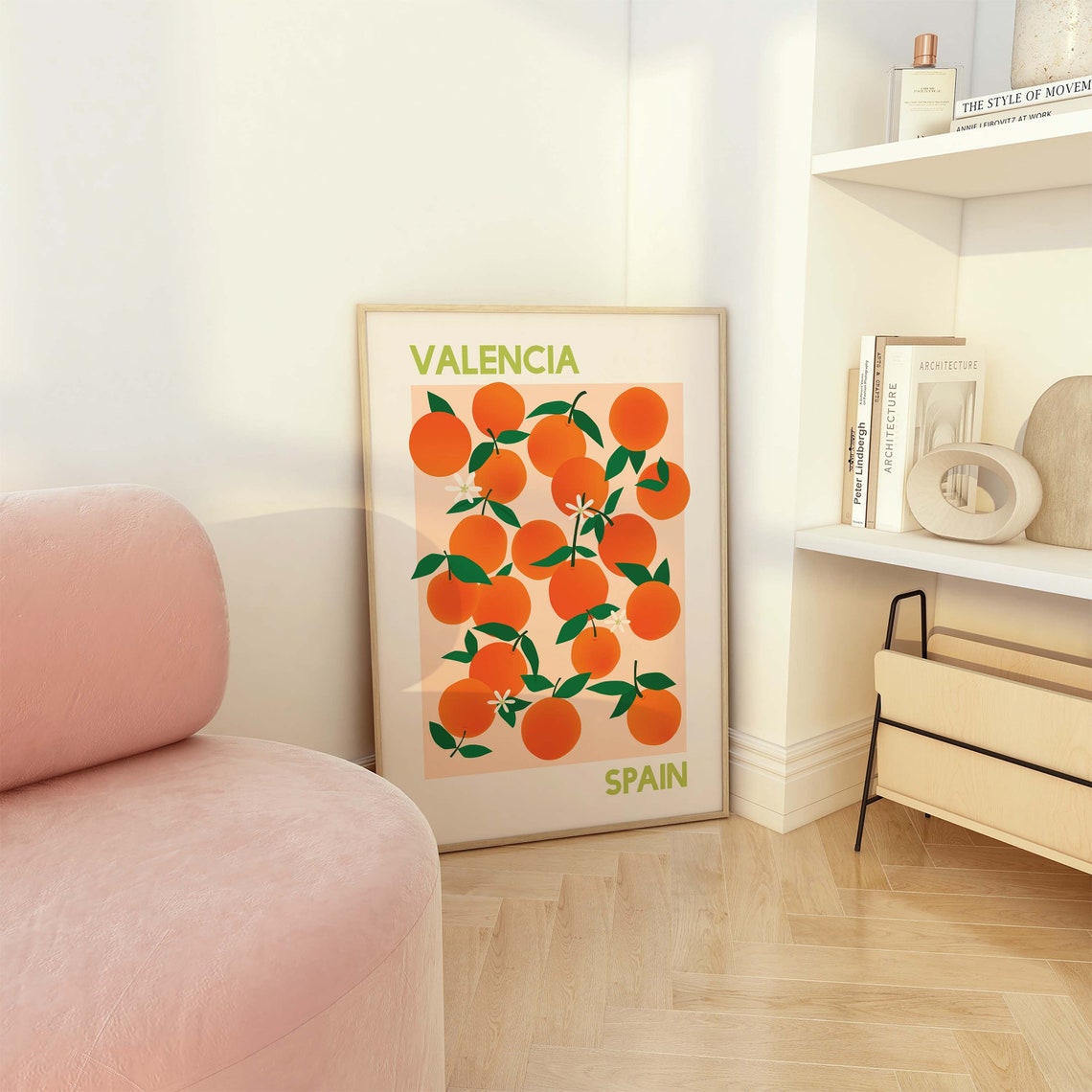 Oranges Valencia Spain Print Art Orange Fruit Market Wall Art Orange Kitchen Art Print Cute Trendy Wall Art - Image 4