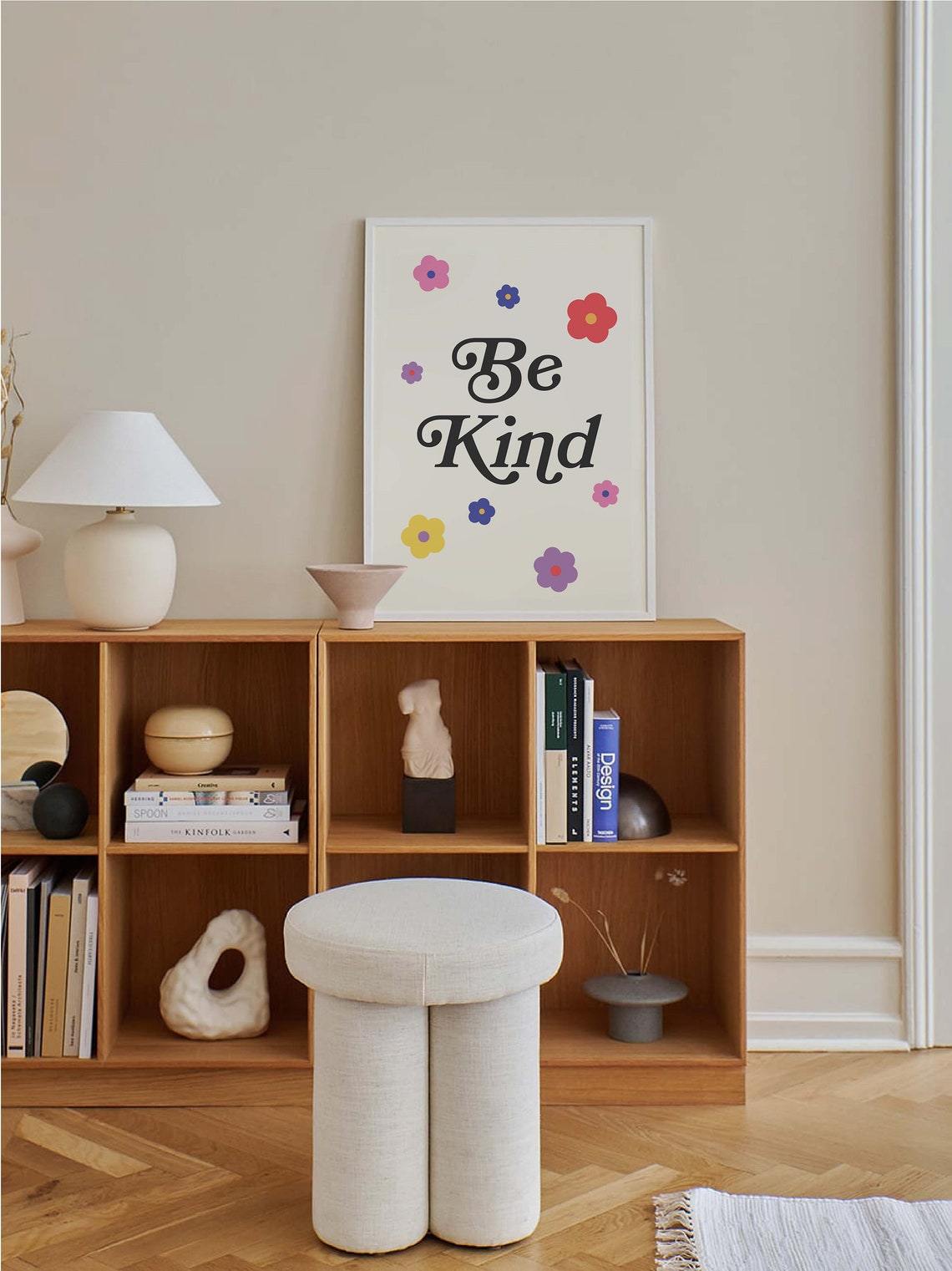 Be Kind Print Art White Retro Kindness Art Cute Wall Art Trendy Art Print - Image 5