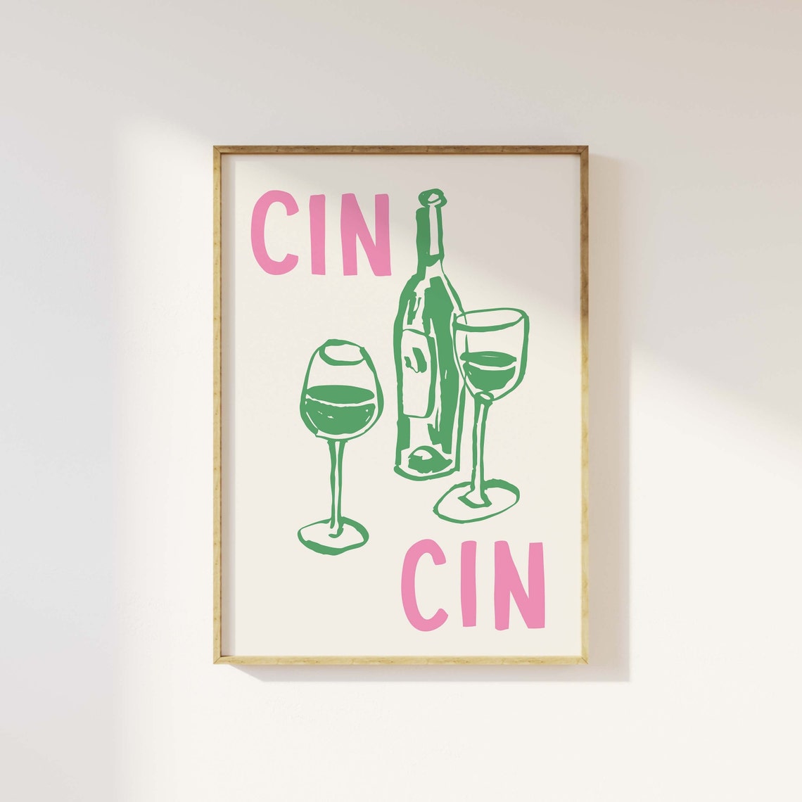 Cin Cin Print Art Cute Wine Sketch Print Cocktail Bar Art Trendy Kitchen Print Cheers Wall Art - Image 4