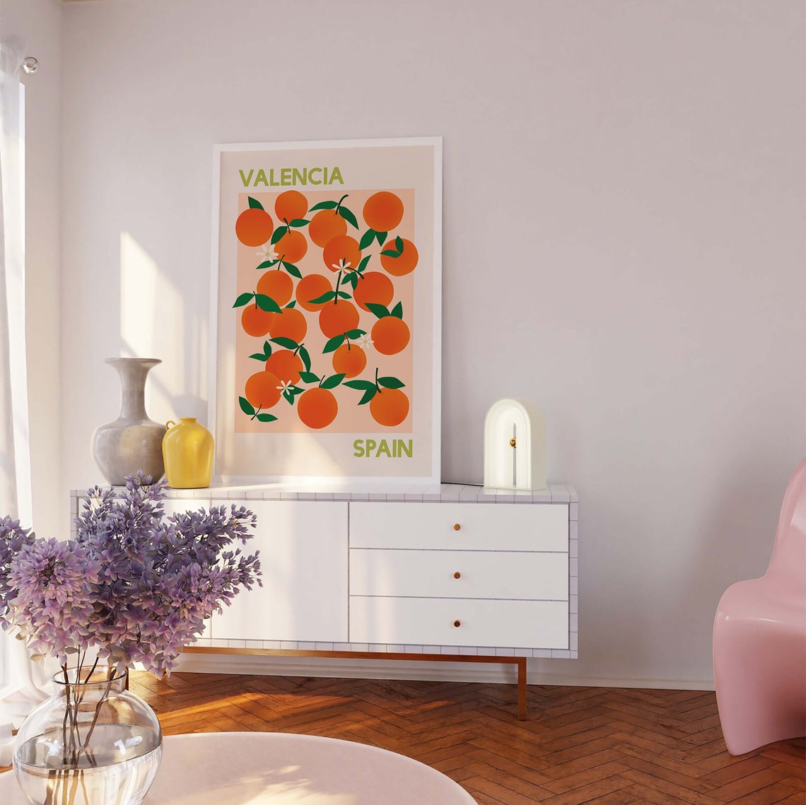 Oranges Valencia Spain Print Art Orange Fruit Market Wall Art Orange Kitchen Art Print Cute Trendy Wall Art - Image 5