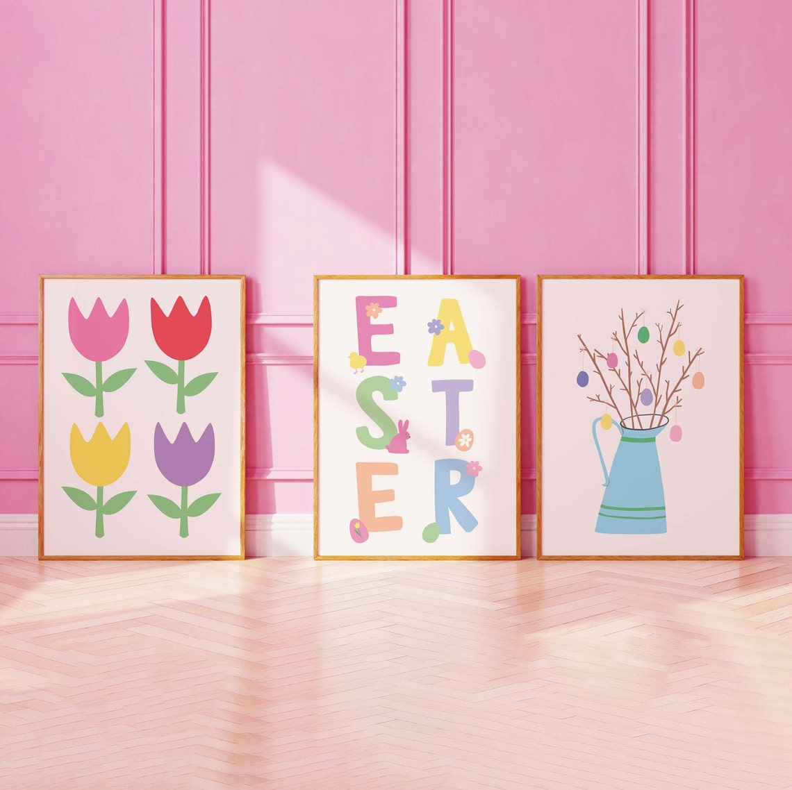 Easter Gallery Wall Art 10 Printables Cute Spring Art Prints Girly Wall Art Trendy Easter Decor Nursery Decor - Image 3