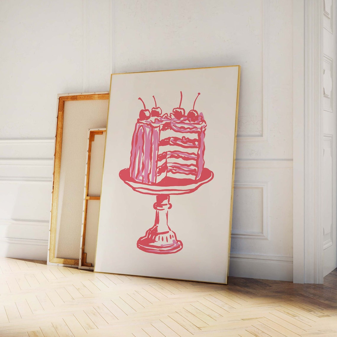 Cake Print Art Valentines Day Decor Pink Wall Art Trendy Valentines Cute Romantic Art - Image 4
