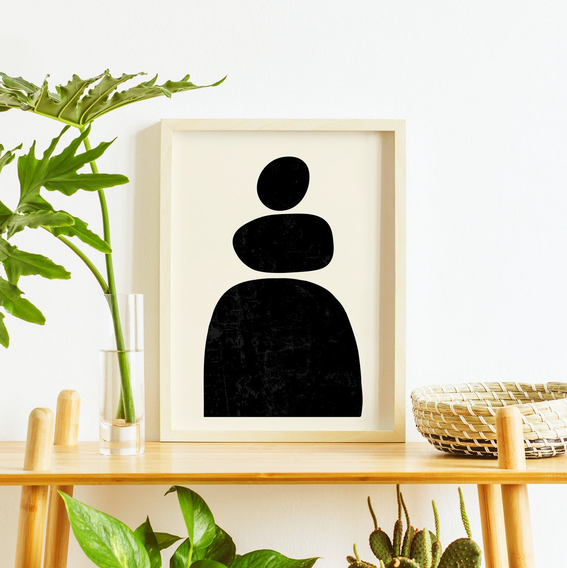 Abstract Black Wall Print Art Neutral Mcm Art Minimal Abstract Shapes Art Cute Trendy Wall Art - Image 4