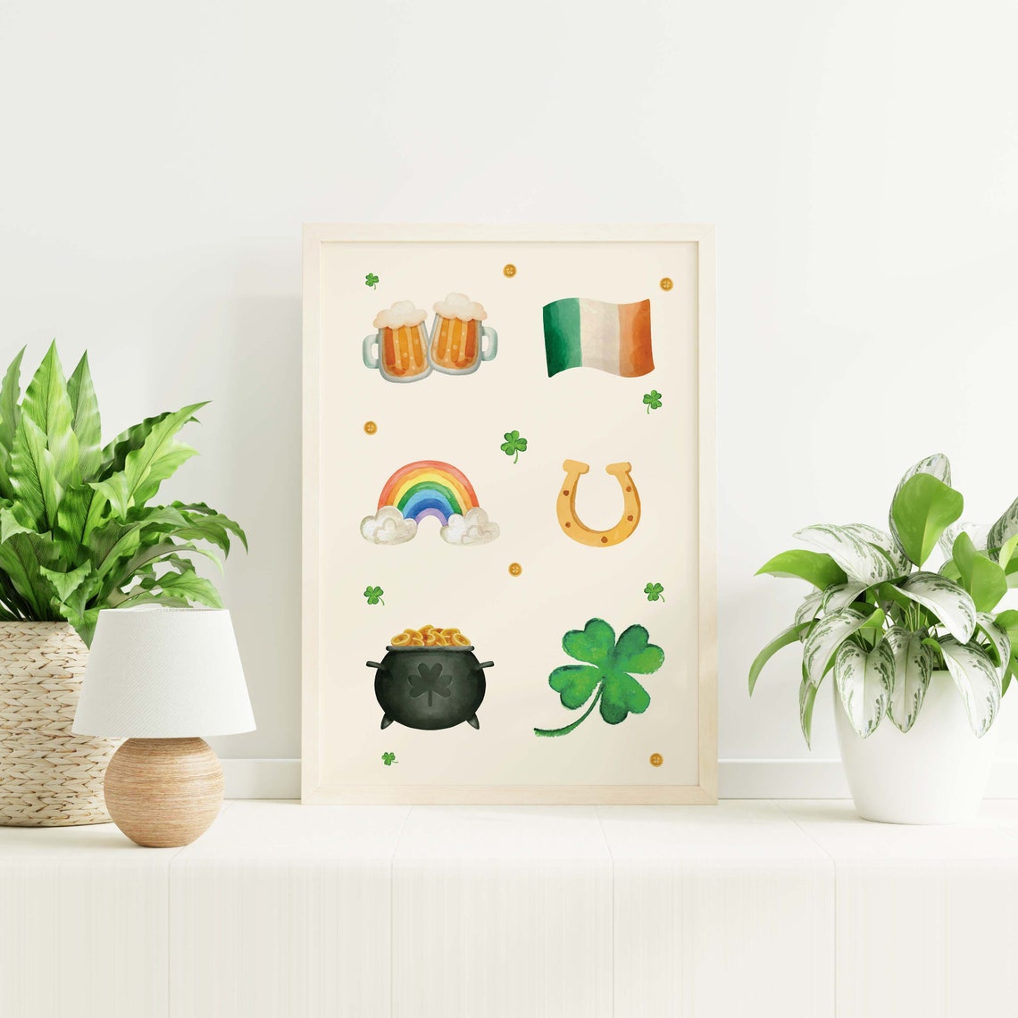 St Patricks Day Print Art Green Shamrock Print Cute Ireland Holiday Wall Decor Irish Wall Art - Image 4