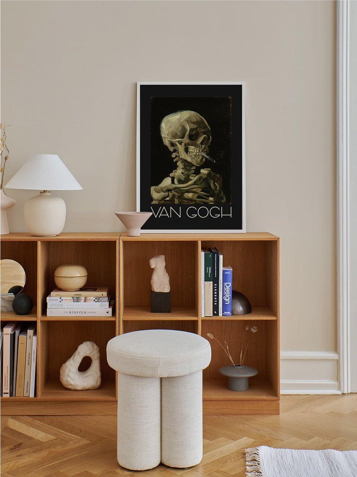 Van Gogh Skeleton With Cigarette Skull Dark Vintage Art Poster - Image 5