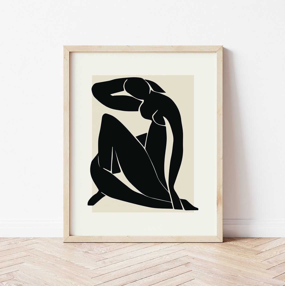Matisse Style Black Nude Paper Cut Out Modern Abstract Art Print - Image 5