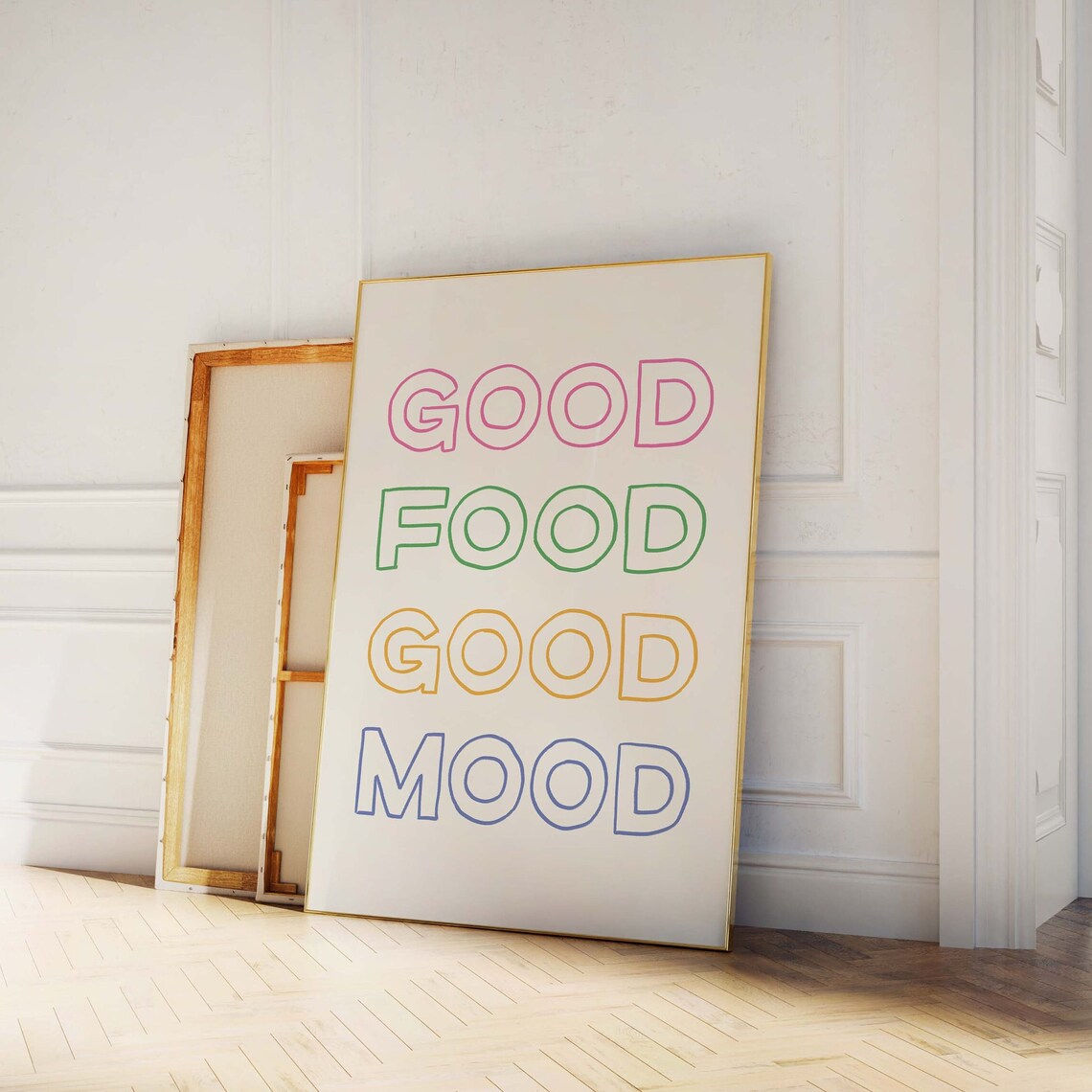 Good Food Good Mood Colorful Rainbow Kitchen Quote Wall Decor Poster - Image 4