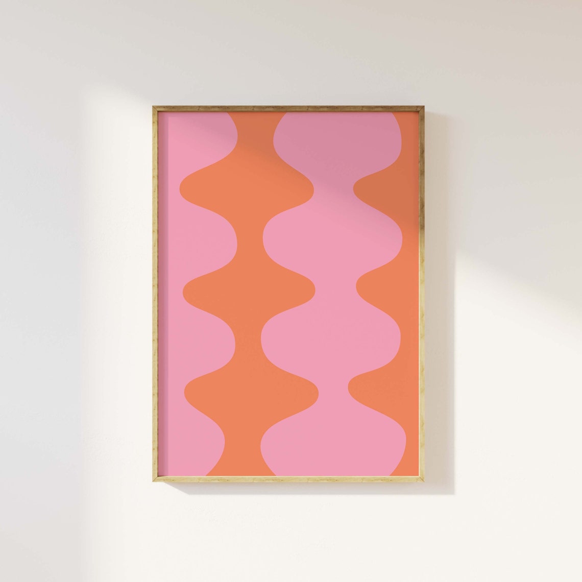 Pink Orange Wavy Abstract Groovy Retro 70s Wall Decor Poster - Image 6