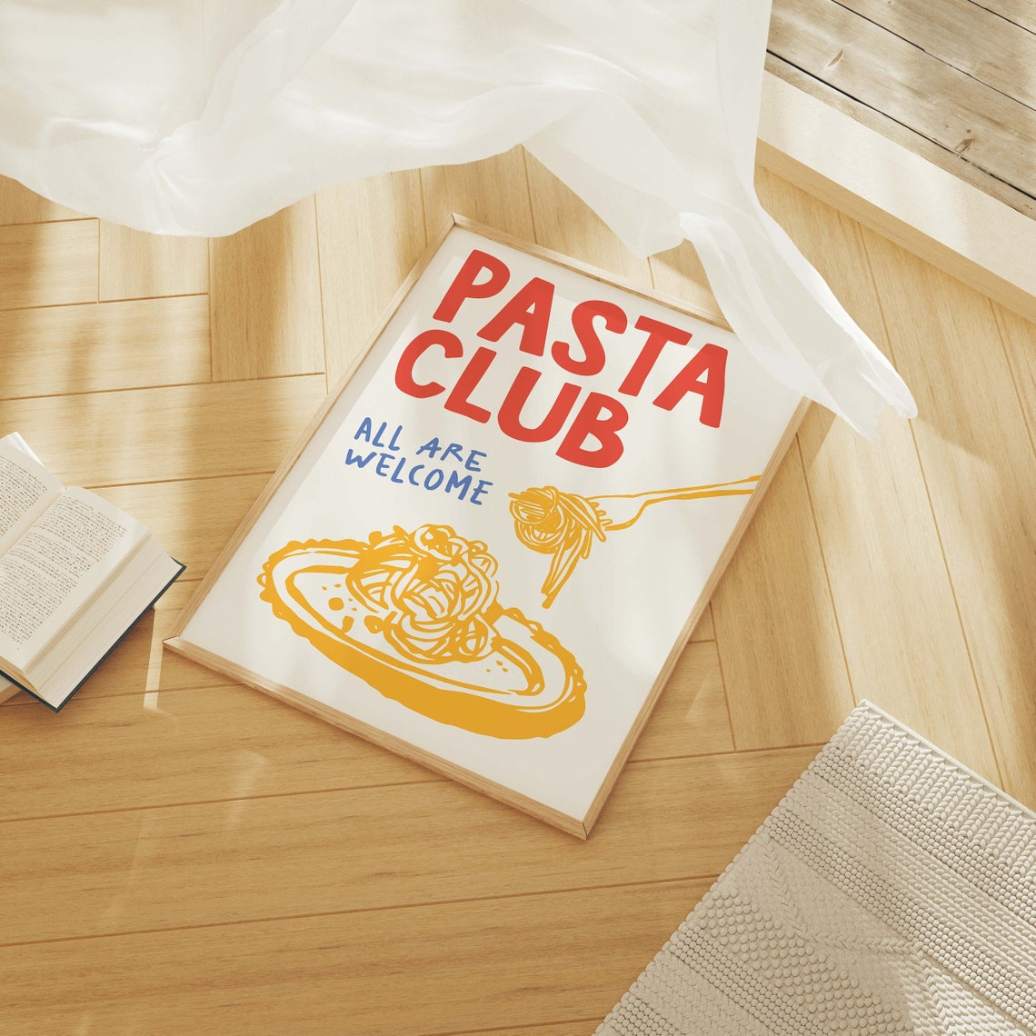 Pasta Club All Are Welcome Spaghetti Lovers Italian Kitchen Poster - Image 3