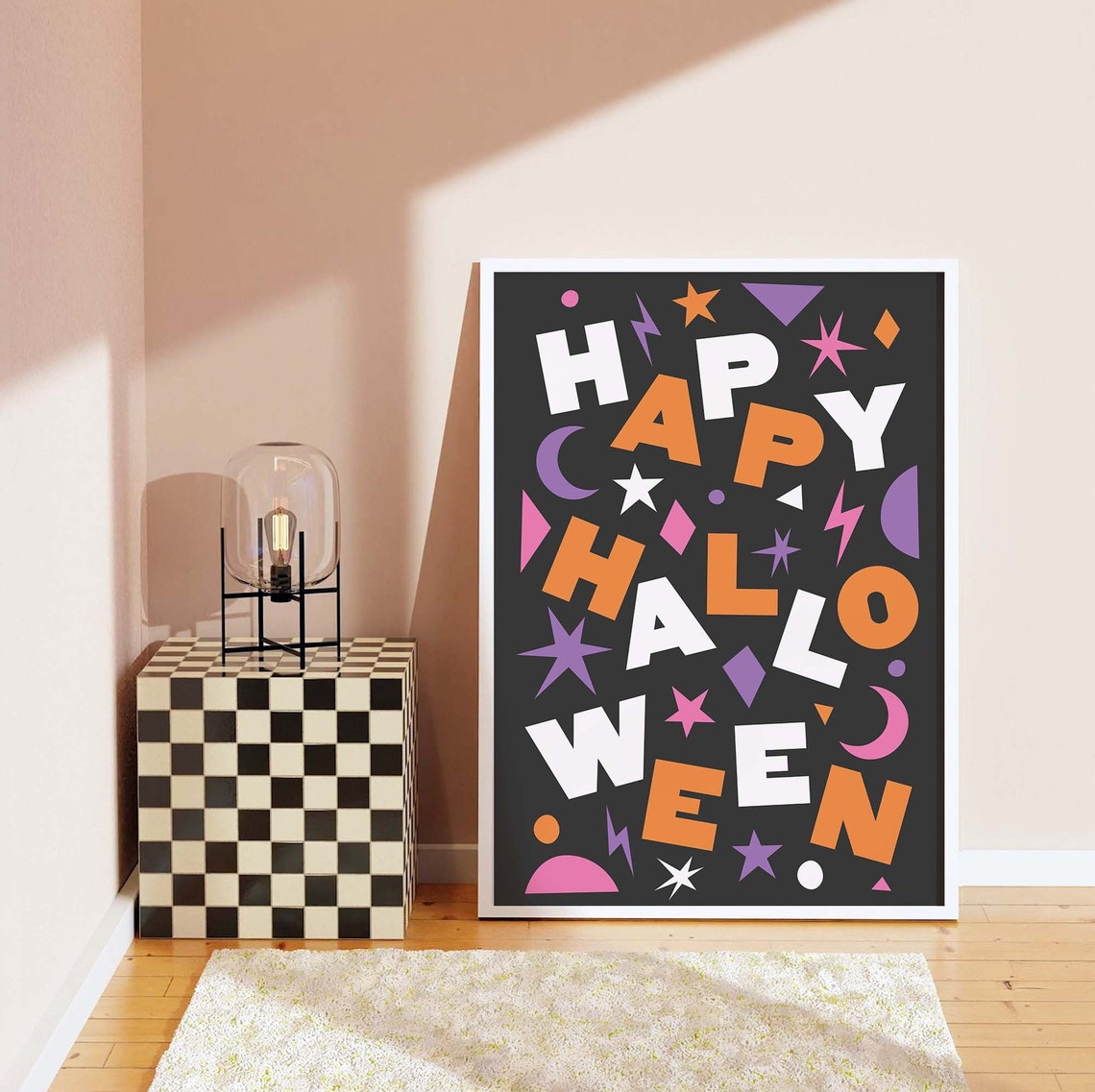 Scattered Playful Happy Halloween Lettering Starburst Poster - Image 7