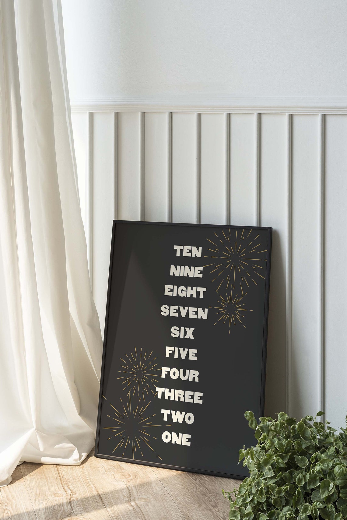 New Year Countdown Ten To One Black Gold Fireworks Party Poster - Image 6