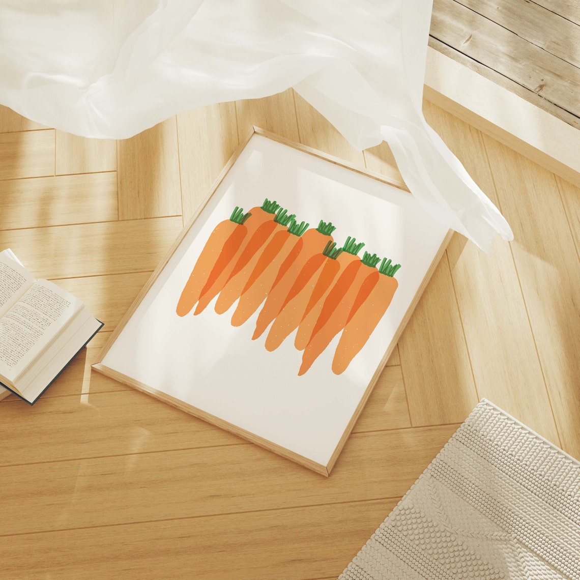 Carrots Print Art Cute Carrot Art Print Food Wall Art Trendy Easter Decor Kitchen Wall Decor - Image 3