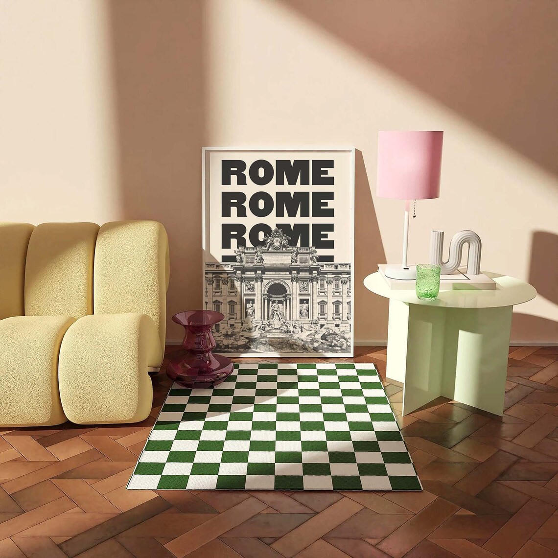 Rome Trevi Fountain Black White Bold Typography Travel Poster - Image 3
