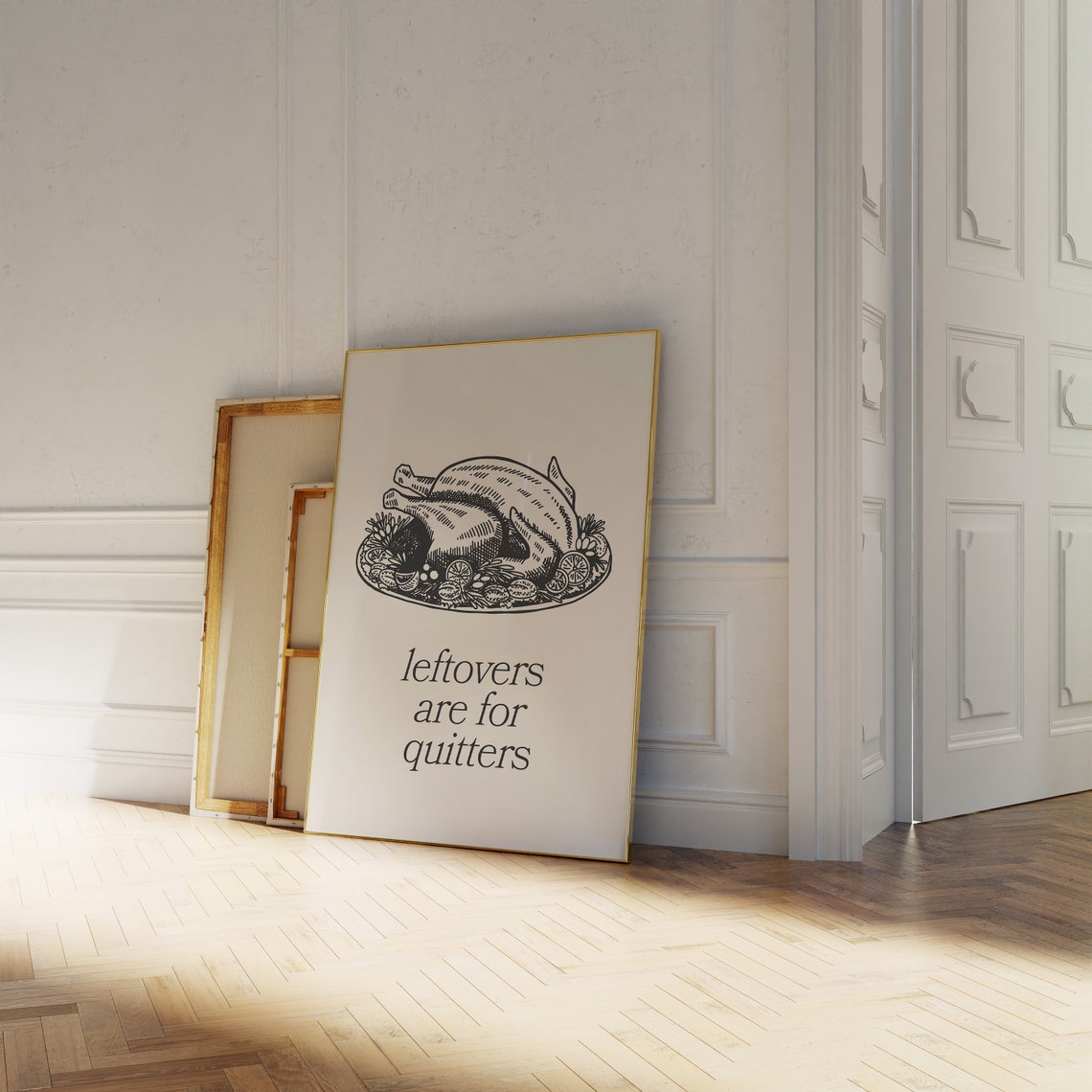 Leftovers Are For Quitters Turkey Thanksgiving Kitchen Decor Poster - Image 3