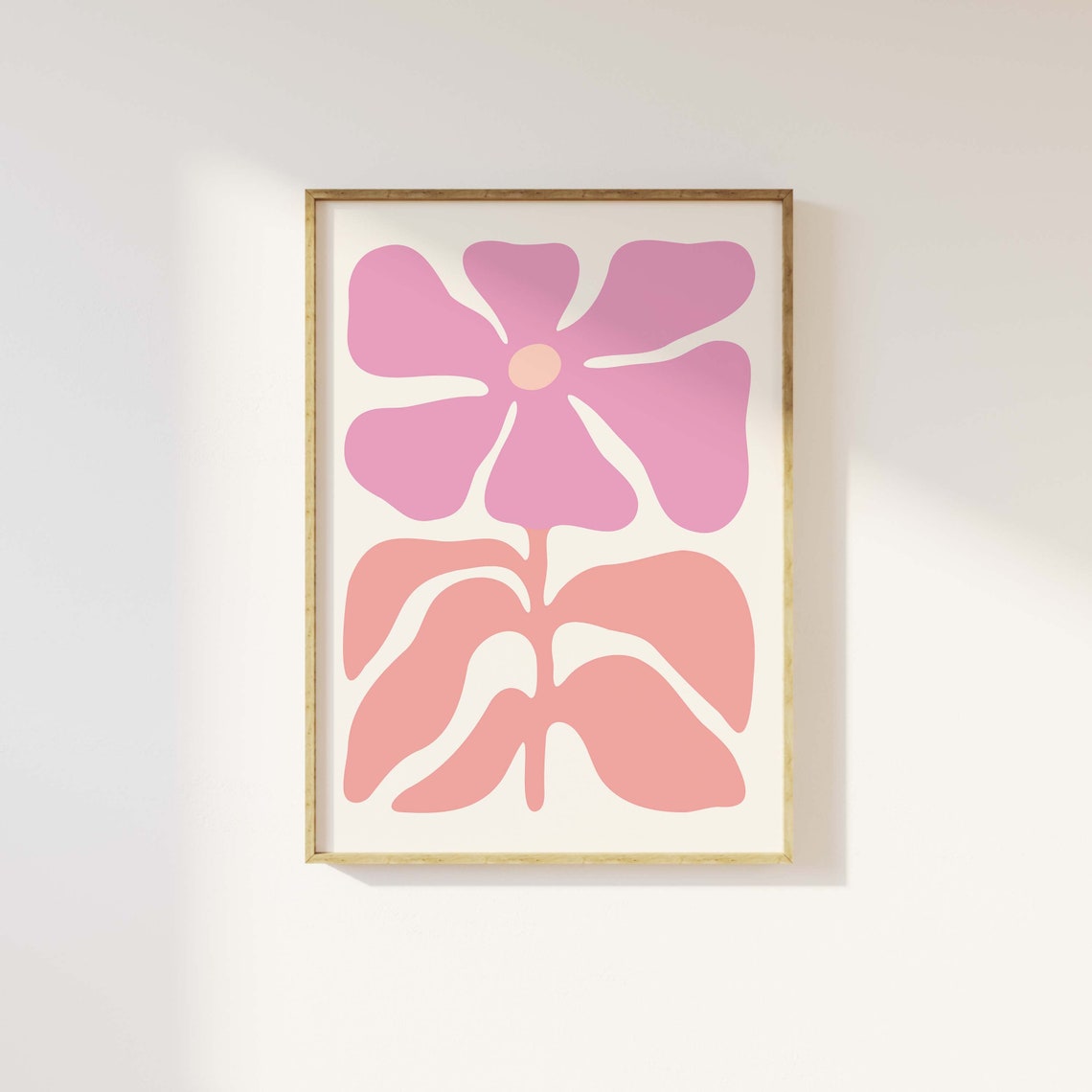 Pink Coral Abstract Organic Flower Leaf Poster For Modern Decor - Image 3
