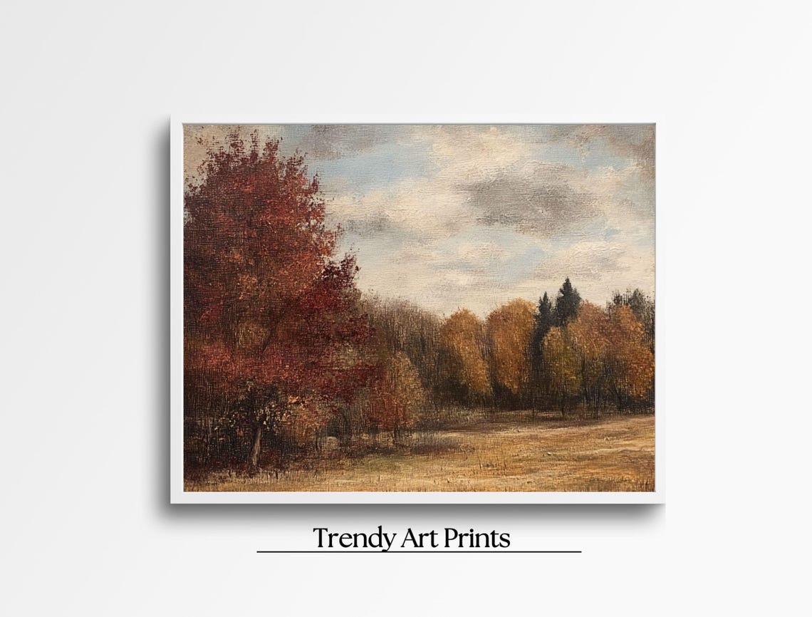 Rustic Fall Trees Red Orange Foliage Autumn Landscape Poster - Image 4