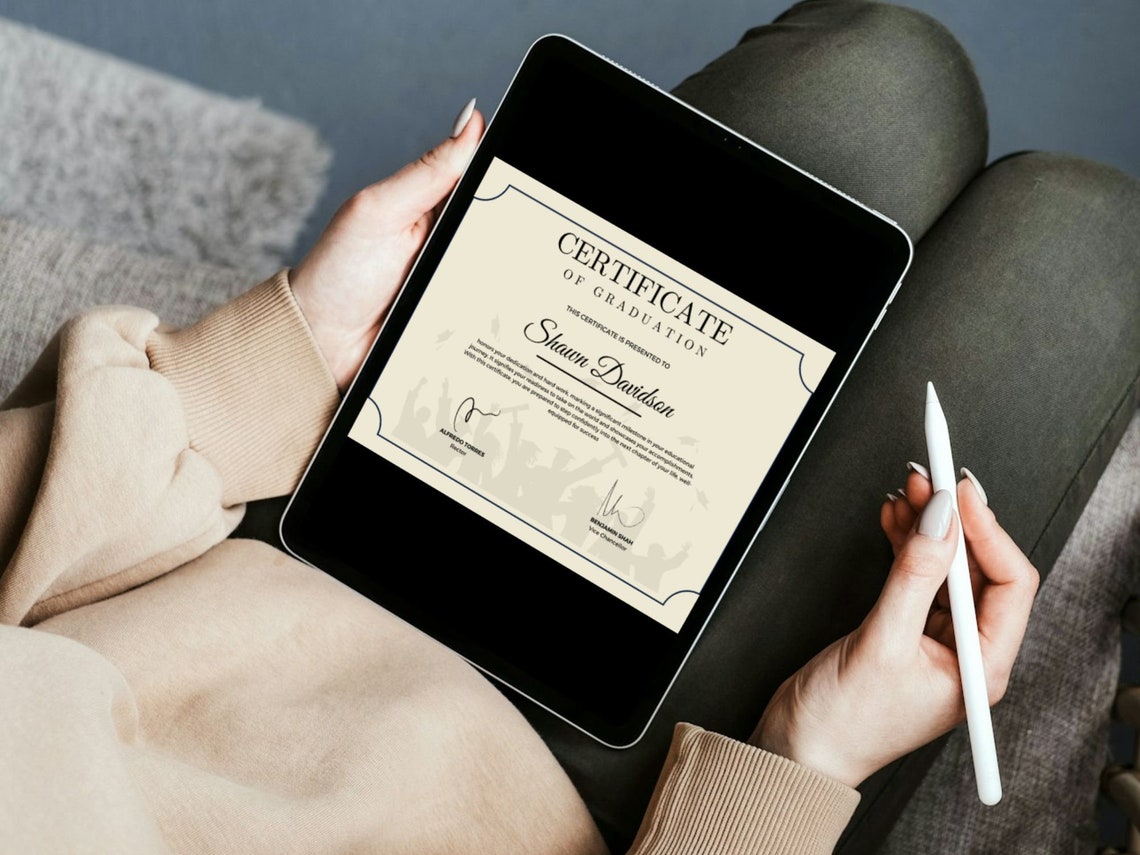 Editable Graduation Certificate Template Classic Diploma Frame Print - Image 8
