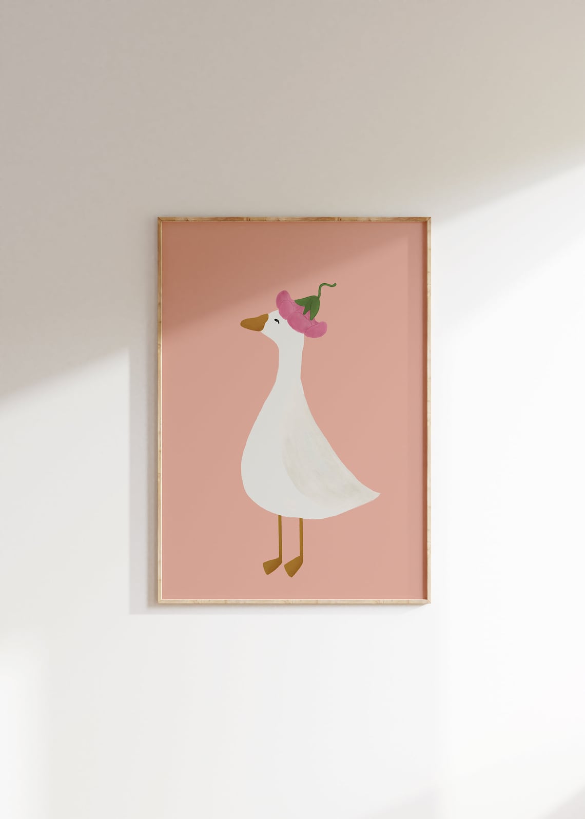 Silly Goose Girl Nursery Pink Goose Poster