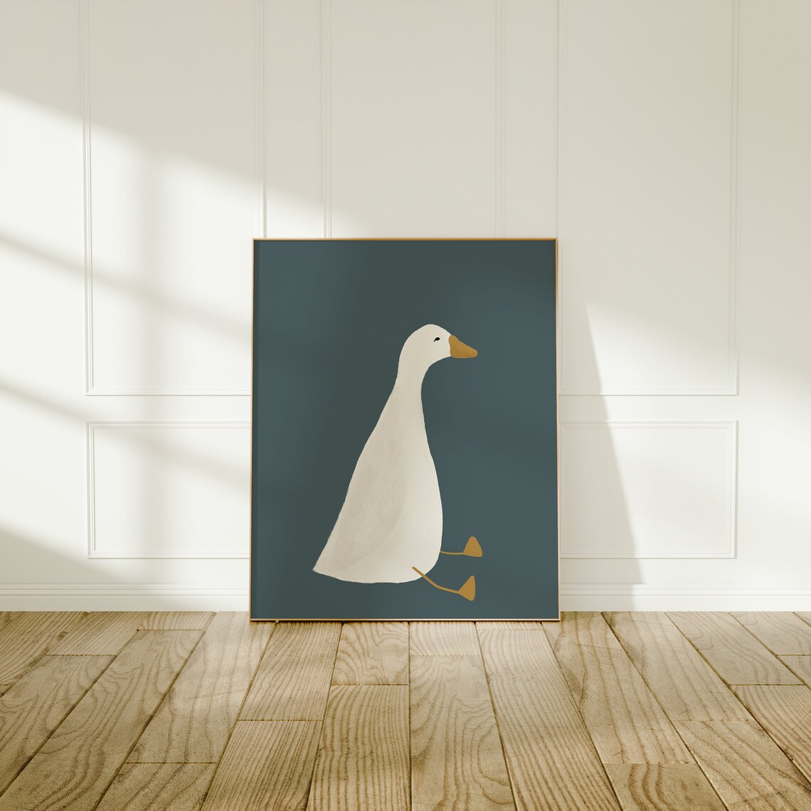 Silly Goose Dark Blue Nursery Wall Art Print - Image 3