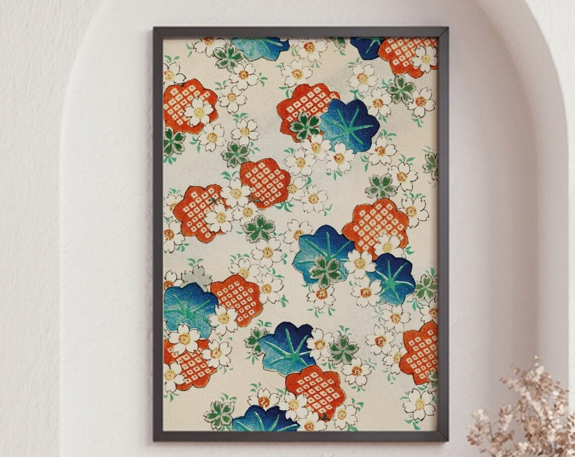 Bijutsu Sekai Floral Pattern Vintage Art Print