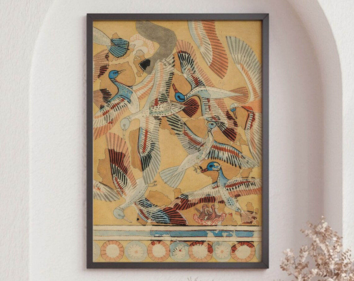 Flying Ducks Art Print, Farmhouse Lake House Decor
