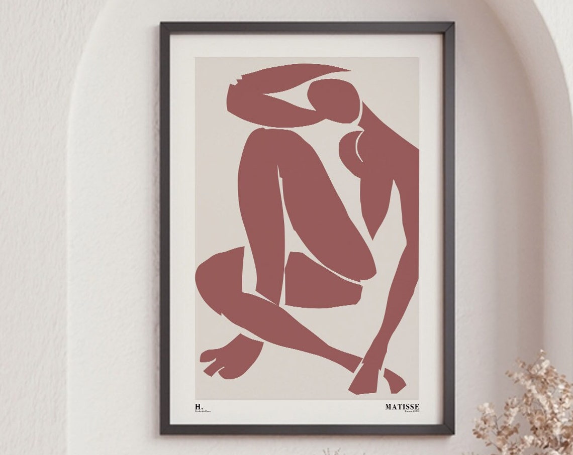 Henri Matisse Red Nude Cut Out Figure Abstract Exhibition Poster Print