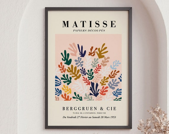 Henri Matisse Exhibition Poster Matisse Papiers Decoupes Botanical Wall Art Boho Wall Decor