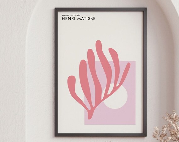 Henri Matisse Pink Coral Cut Out Abstract Exhibition Poster Wall Print
