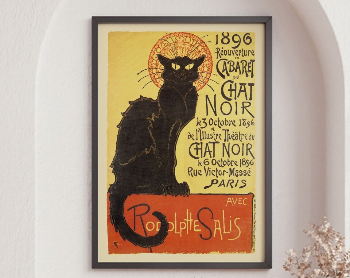 Le Chat Noir Vintage French Black Cat Art Print