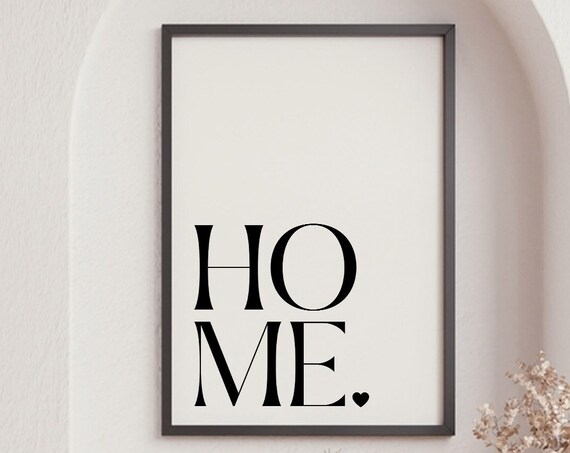 Home Typography Black White Minimalist Serif Quote Entryway Wall Art Poster