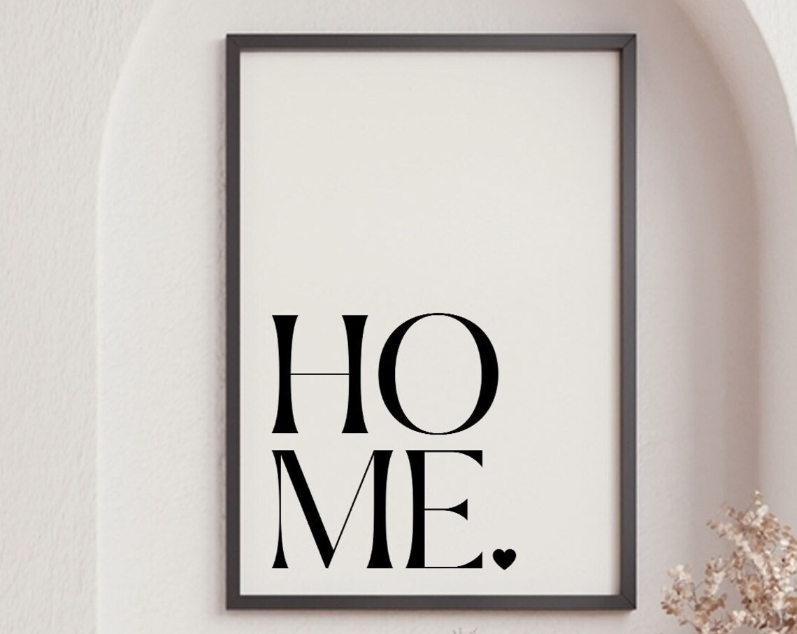 Home Typography Black White Minimalist Serif Quote Entryway Wall Art Poster