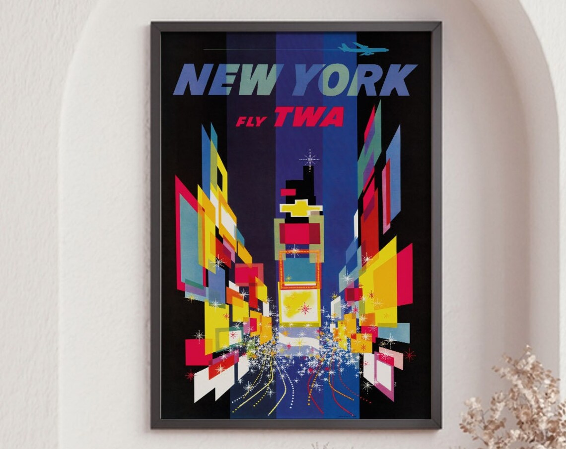 New York Vintage Travel Poster, Travel Poster