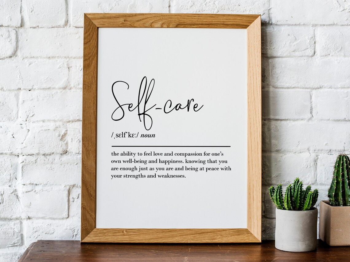 Self Care Definition Dictionary Style Wellness Gift Minimalist Typography Print - Image 2