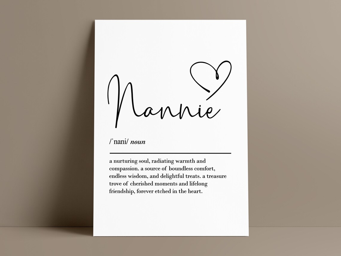 Nannie Definition Art Print, Gift for Grandkids - Image 2
