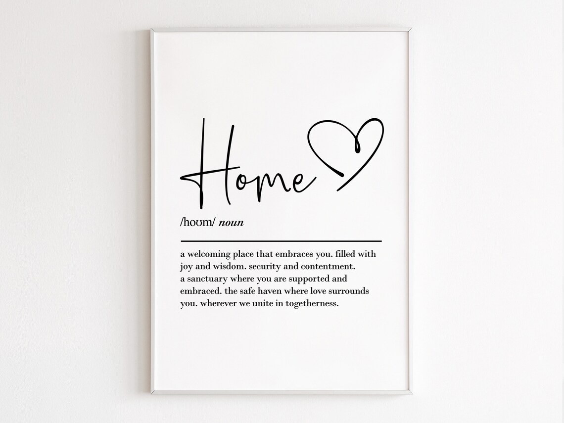 Home Definition Art Print, Family Gift Wall Art