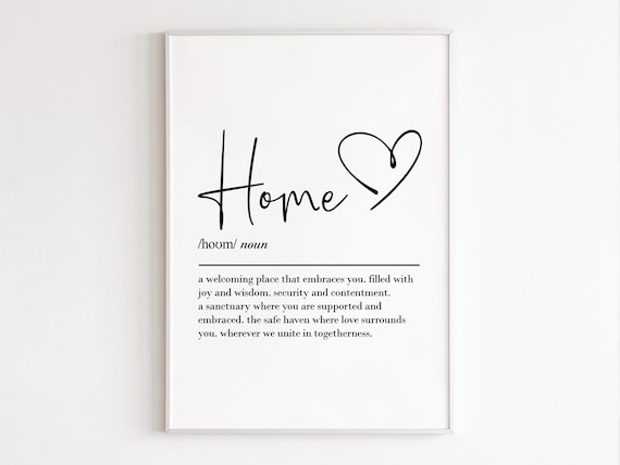 Home Definition Art Print, Family Gift Wall Art