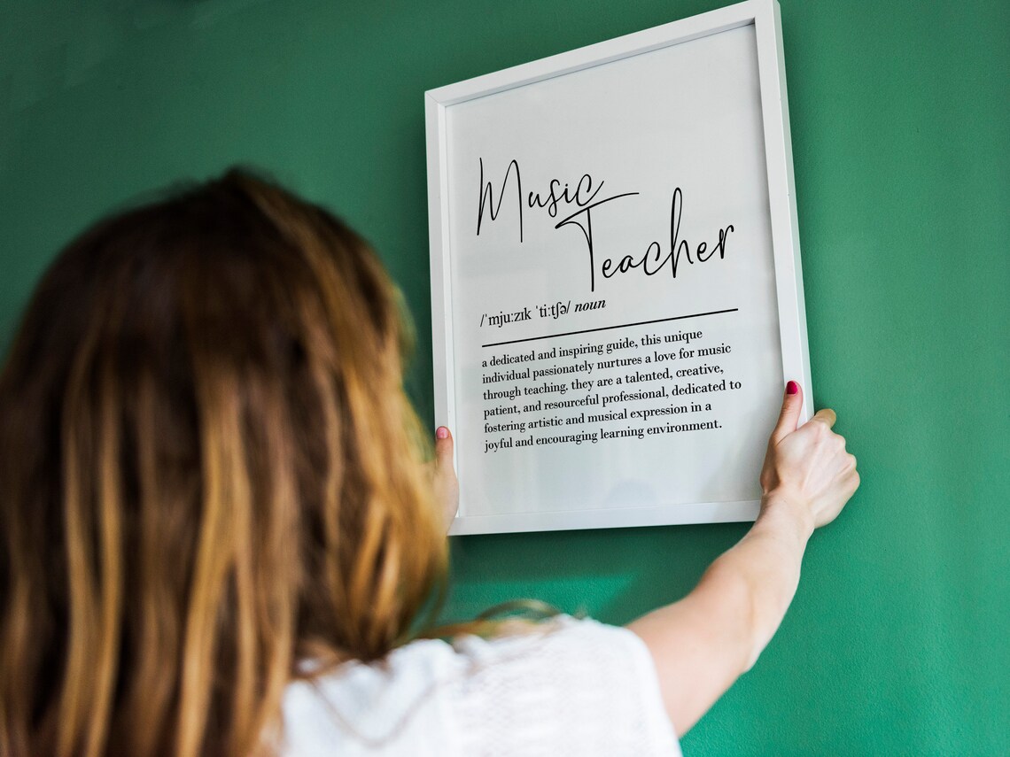 Music Teacher Definition Poster, Appreciation Gift - Image 2