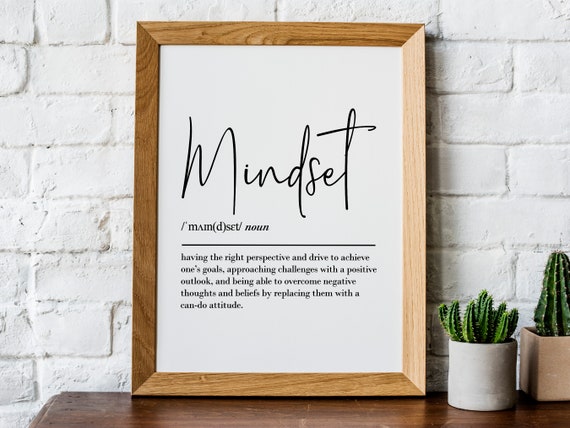 Mindset Definition Motivational Office Art Print