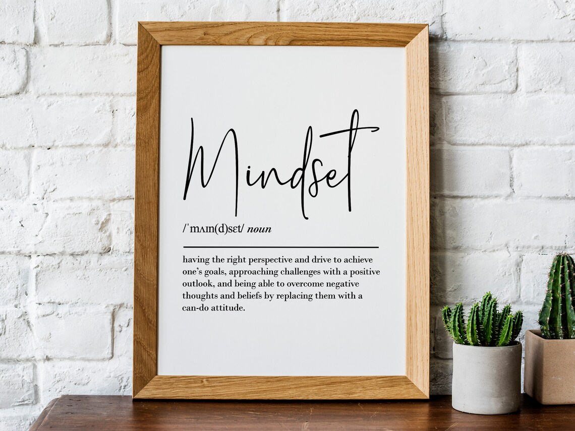 Mindset Definition Motivational Office Art Print