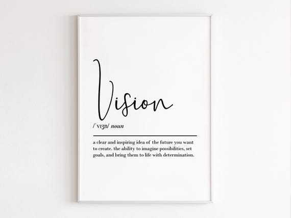 Vision Definition Motivational Quote Art Print