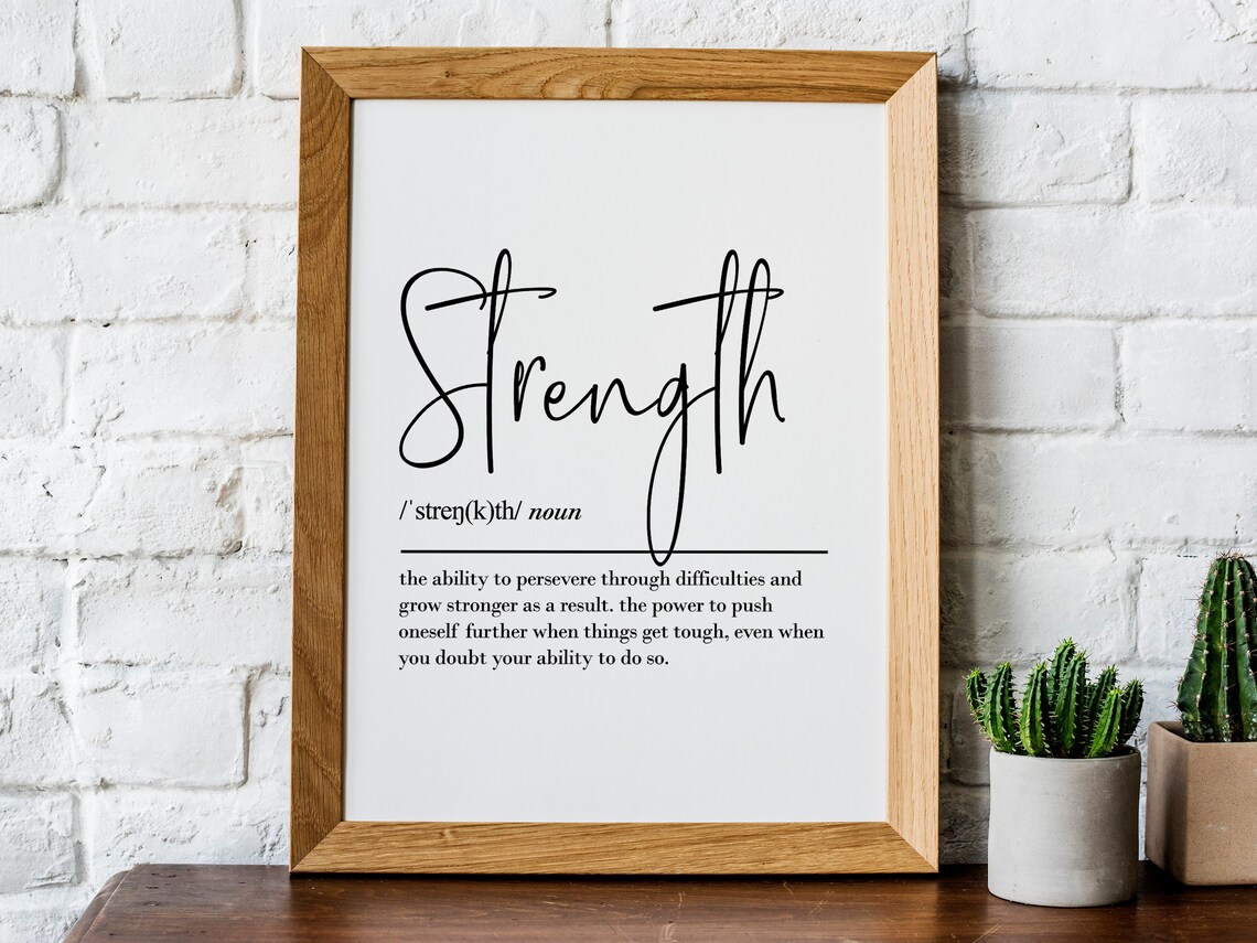 Strength Definition Art Print, Inspirational Office Decor - Image 2