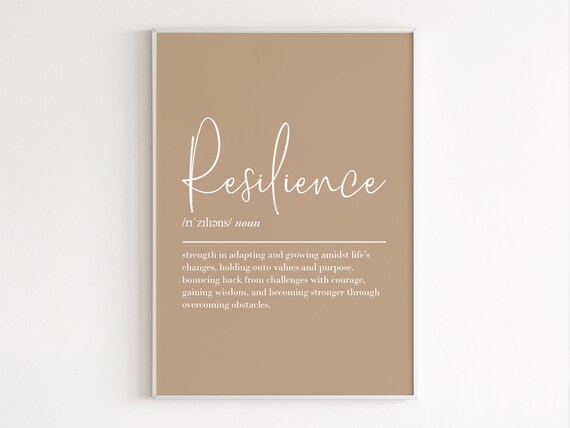 Resilience Definition Wall Art Quotes Motivational Inspirational Gym Poster