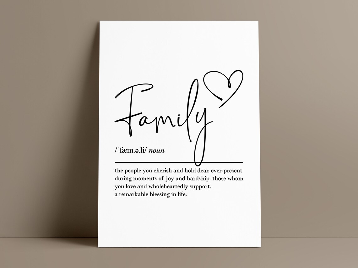 Family Definition Art Print, Christmas Gift Quote - Image 2
