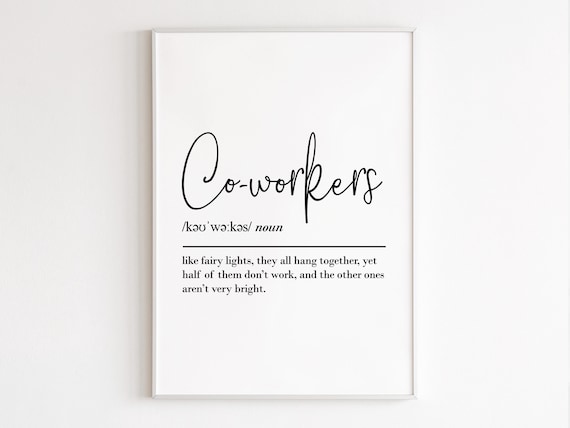 Coworkers Definition Art Print, Farewell Gift