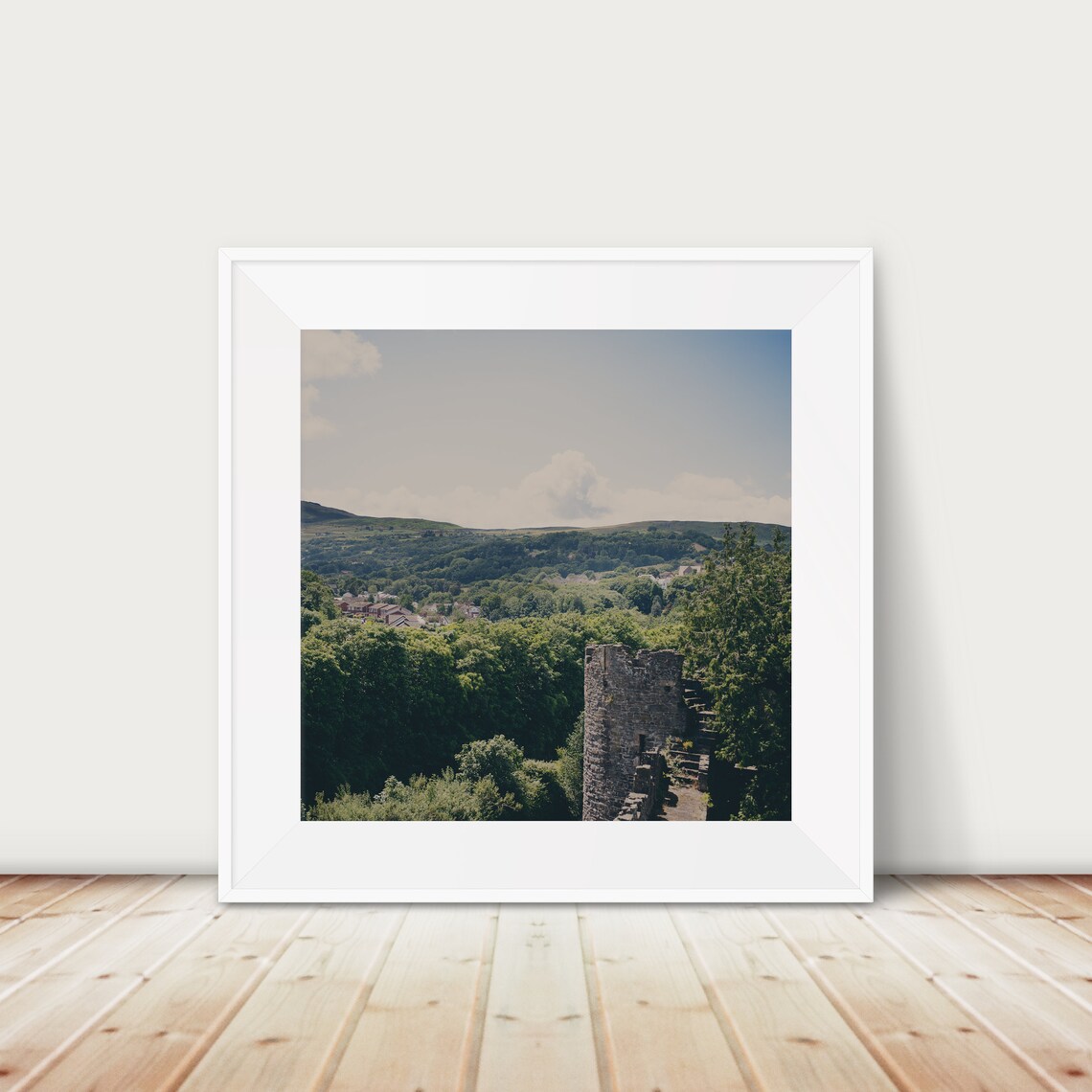 Conwy Castle Ruins Overlooking Green Valley Wales Travel Poster