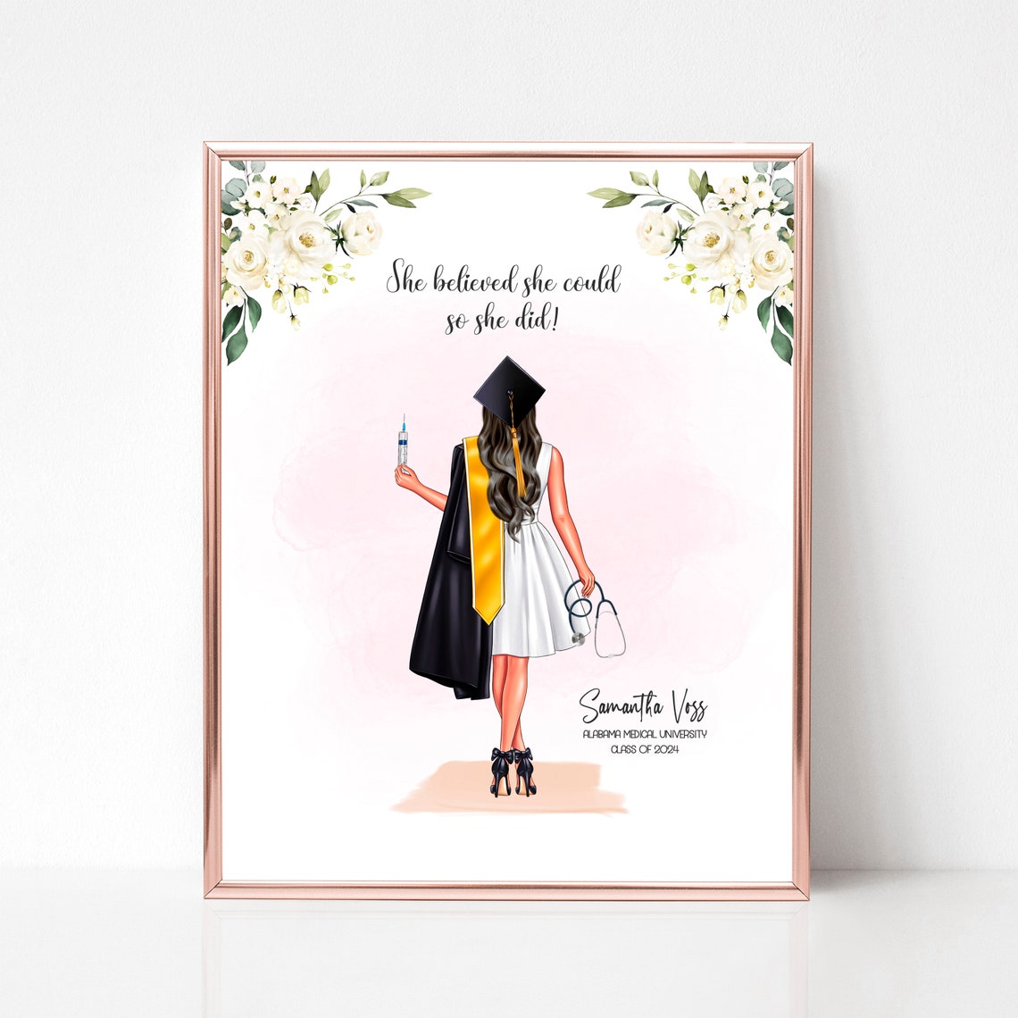 Samantha Voss Alabama Medical University Nurse Grad Gift Poster